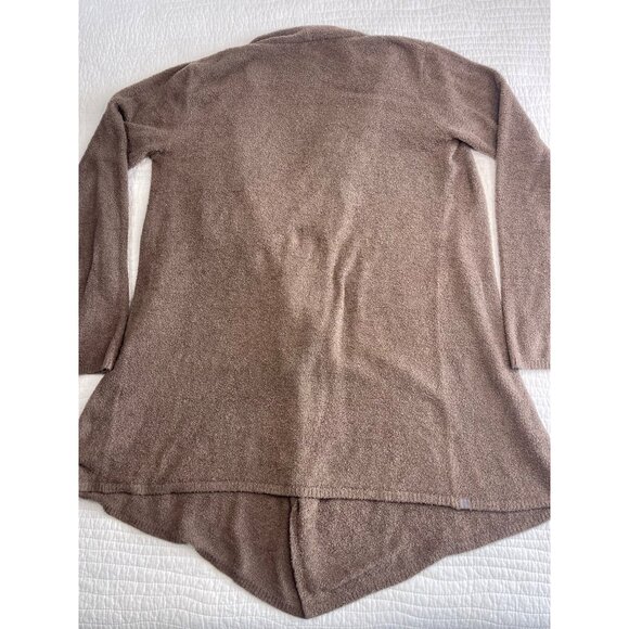 Barefoot Dreams Bamboo Chic Lite Knit Open Front Cardigan L/XL Brown Draped - Picture 3 of 8